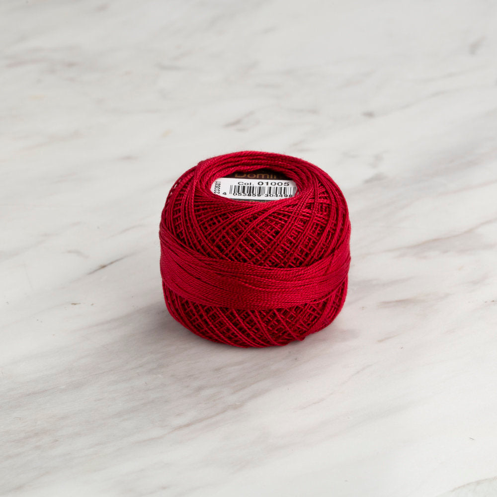 Domino Cotton Perle Size 12 Embroidery Thread (5 g), Red - 4590012-01005
