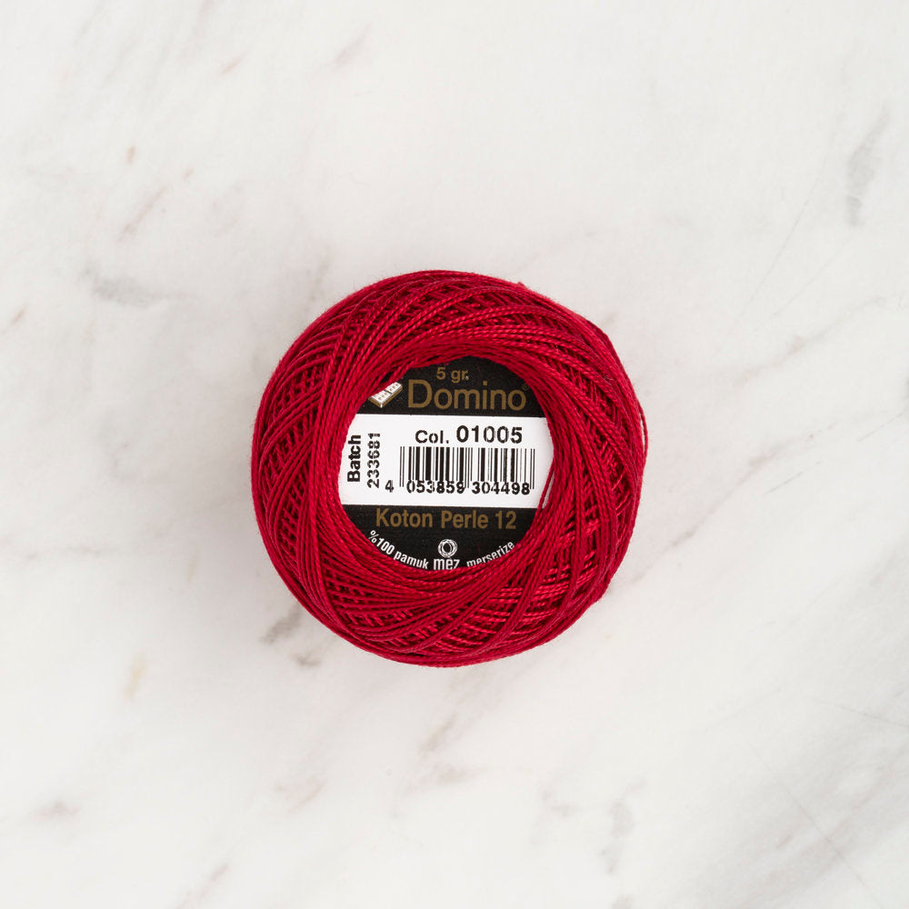 Domino Cotton Perle Size 12 Embroidery Thread (5 g), Red - 4590012-01005