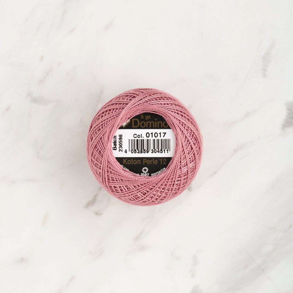 Domino Cotton Perle Size 12 Embroidery Thread (5 g), Dusty Rose - 4590012-01017