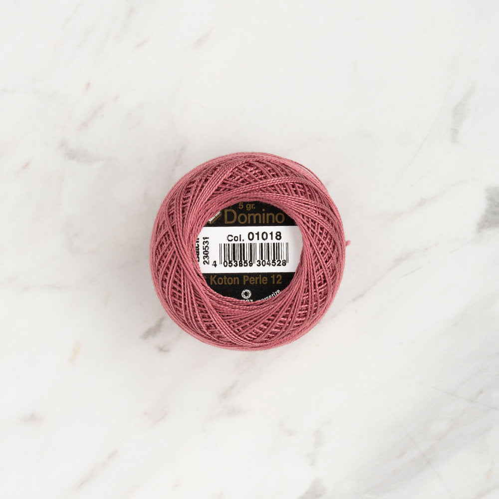 Domino Cotton Perle Size 12 Embroidery Thread (5 g), Dusty Rose - 4590012-01018