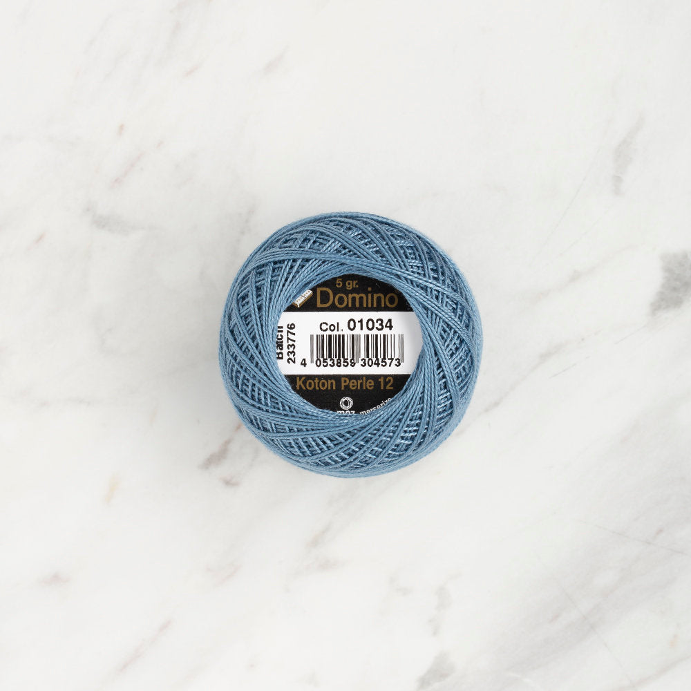 Domino Cotton Perle Size 12 Embroidery Thread (5 g), Blue - 4590012-01034