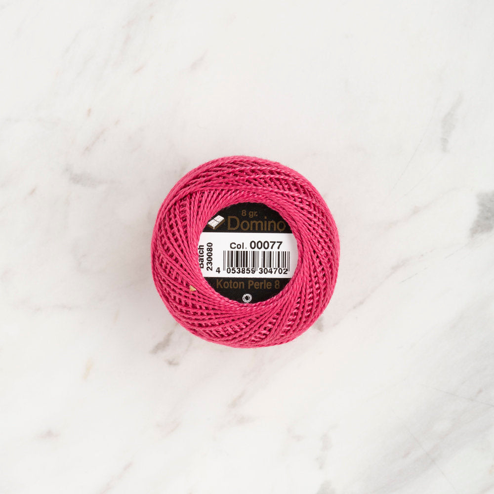 Domino Cotton Perle Size 8 Embroidery Thread (8 g), Dark Fuchsia - 4598008-00077