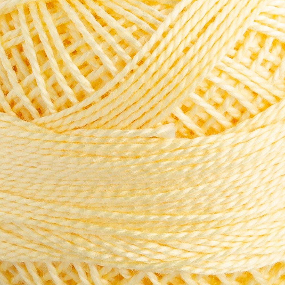 Domino Cotton Perle Size 8 Embroidery Thread (8 g), Light Yellow - 4598008-00292