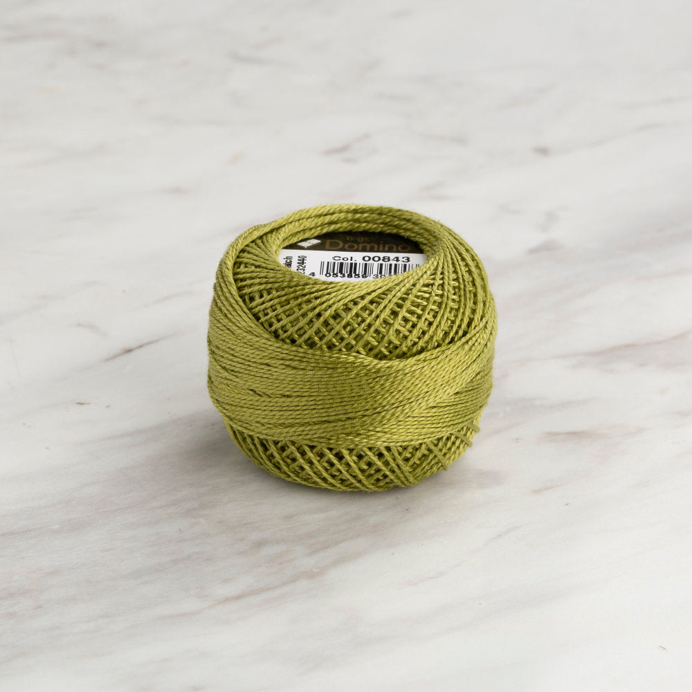 Domino Cotton Perle Size 8 Embroidery Thread (8 g), Green - 4598008-00843