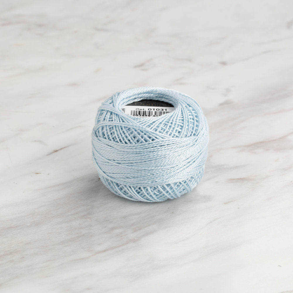 Domino Cotton Perle Size 8 Embroidery Thread (8 g), Baby Blue - 4598008-01031