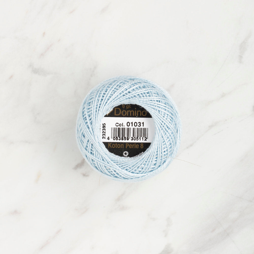 Domino Cotton Perle Size 8 Embroidery Thread (8 g), Baby Blue - 4598008-01031