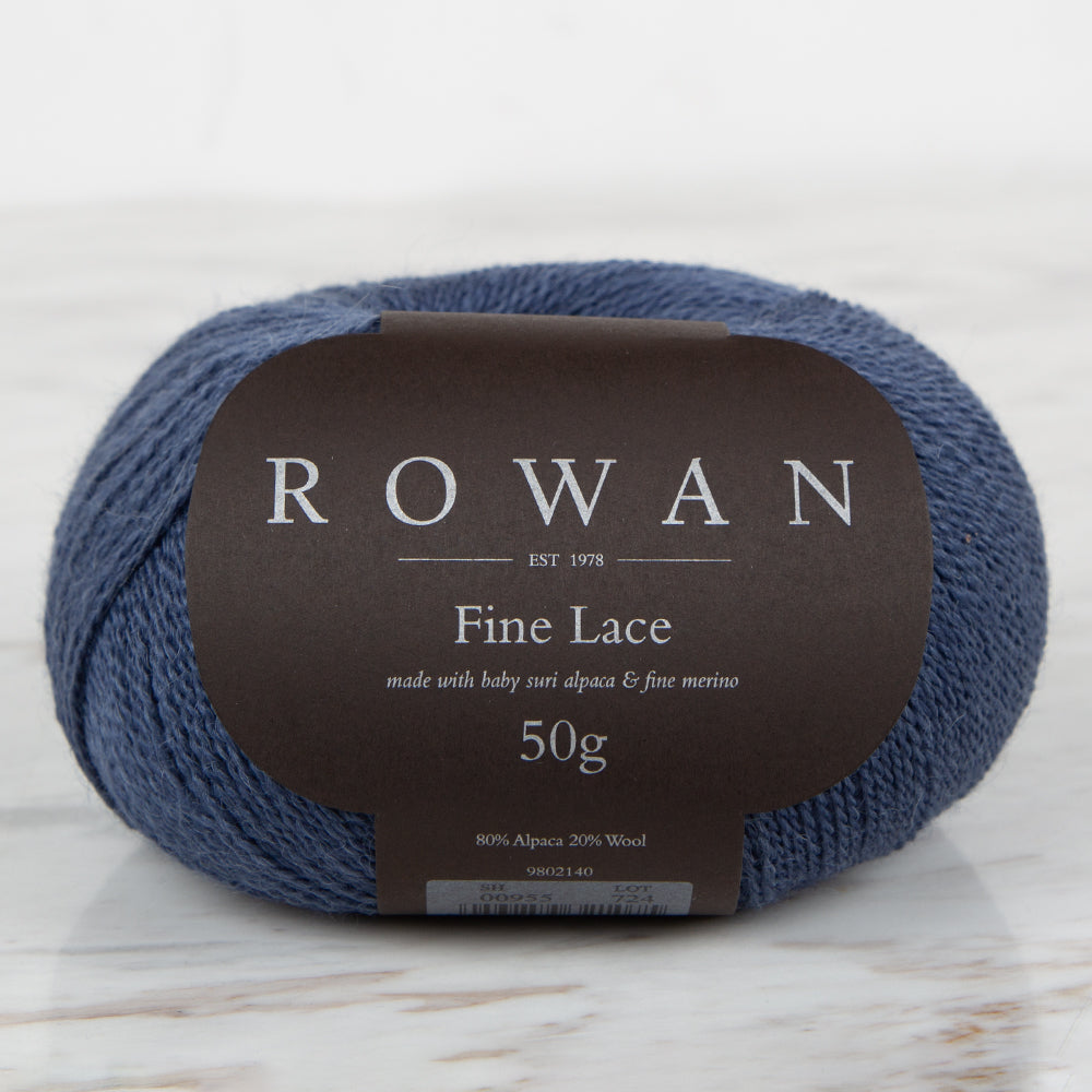 Rowan Fine Lace 50gr Hand Knitting Yarn, Blue - 00955