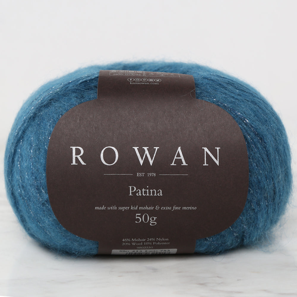 Rowan Patina Glittery Hand Knitting Yarn Petrol Blue - 413