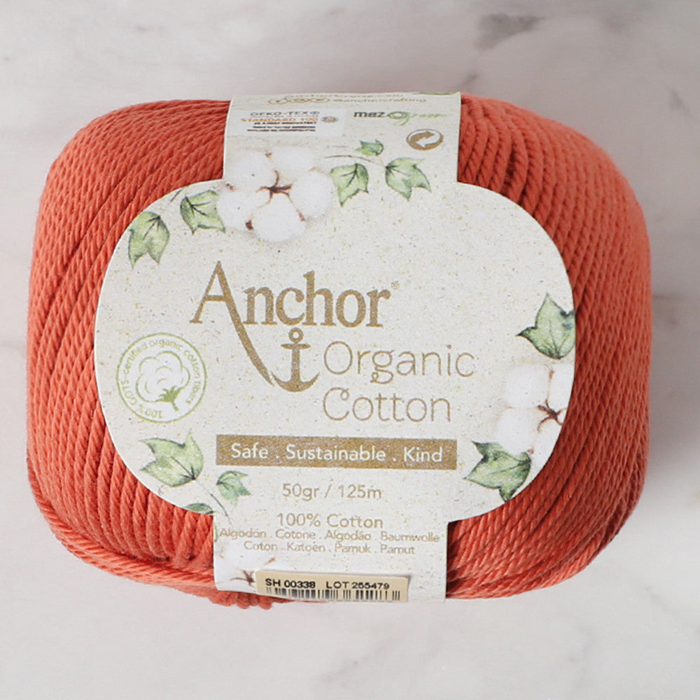 Anchor Organic Cotton Knitting Yarn, Orange - SH 00338