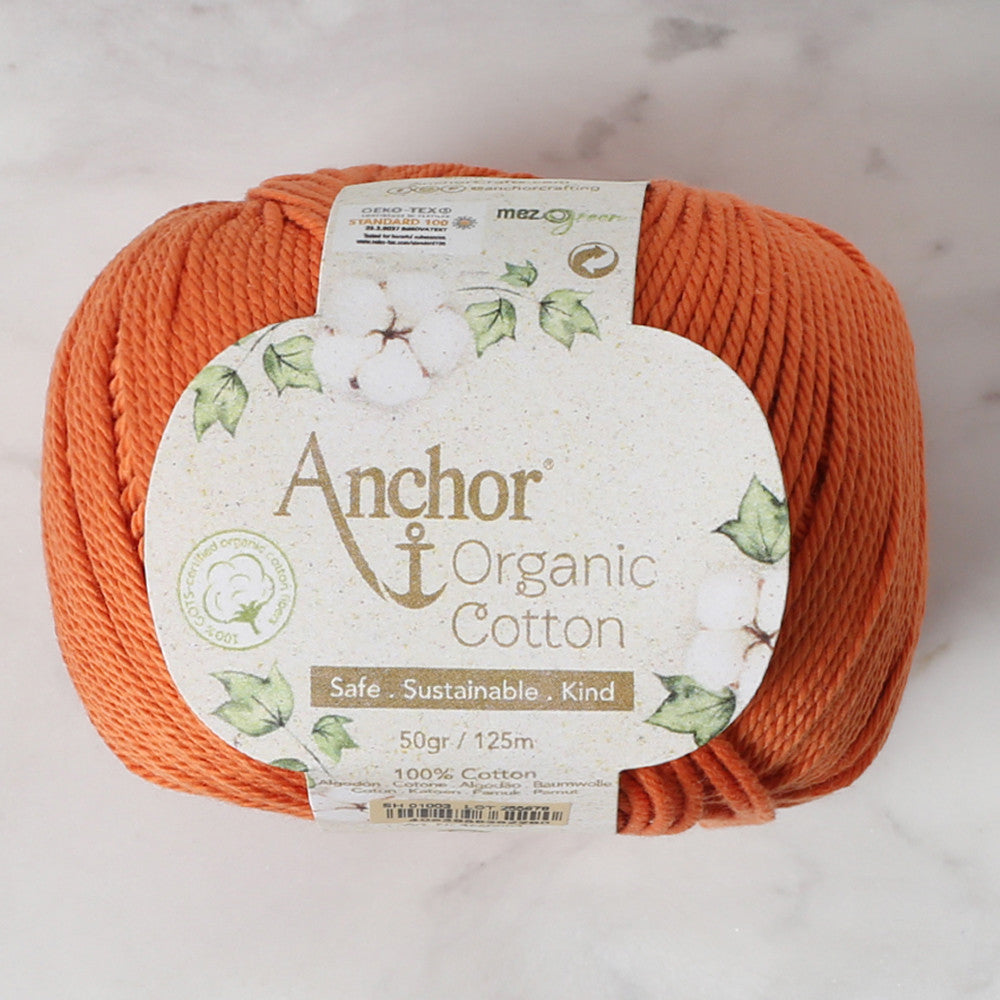 Anchor Organic Cotton Knitting Yarn, Orange - SH 01003