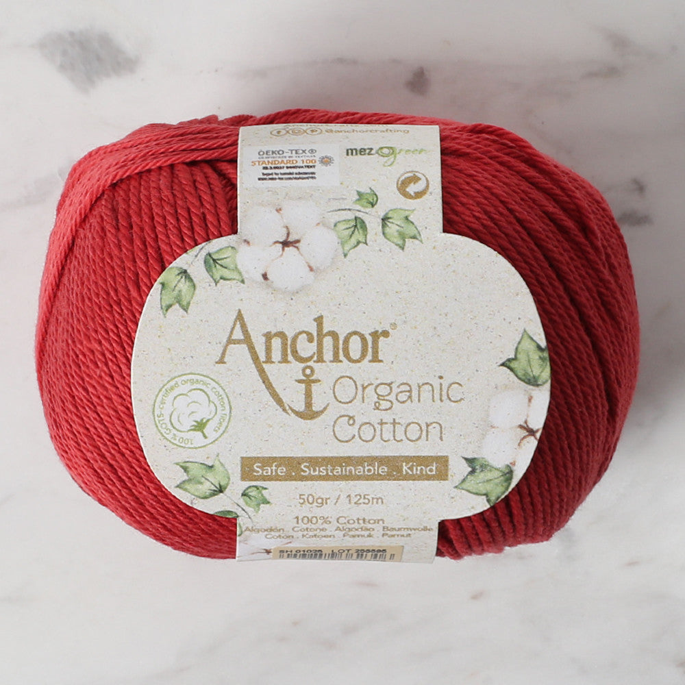 Anchor Organic Cotton Knitting Yarn, Brick - SH 01025