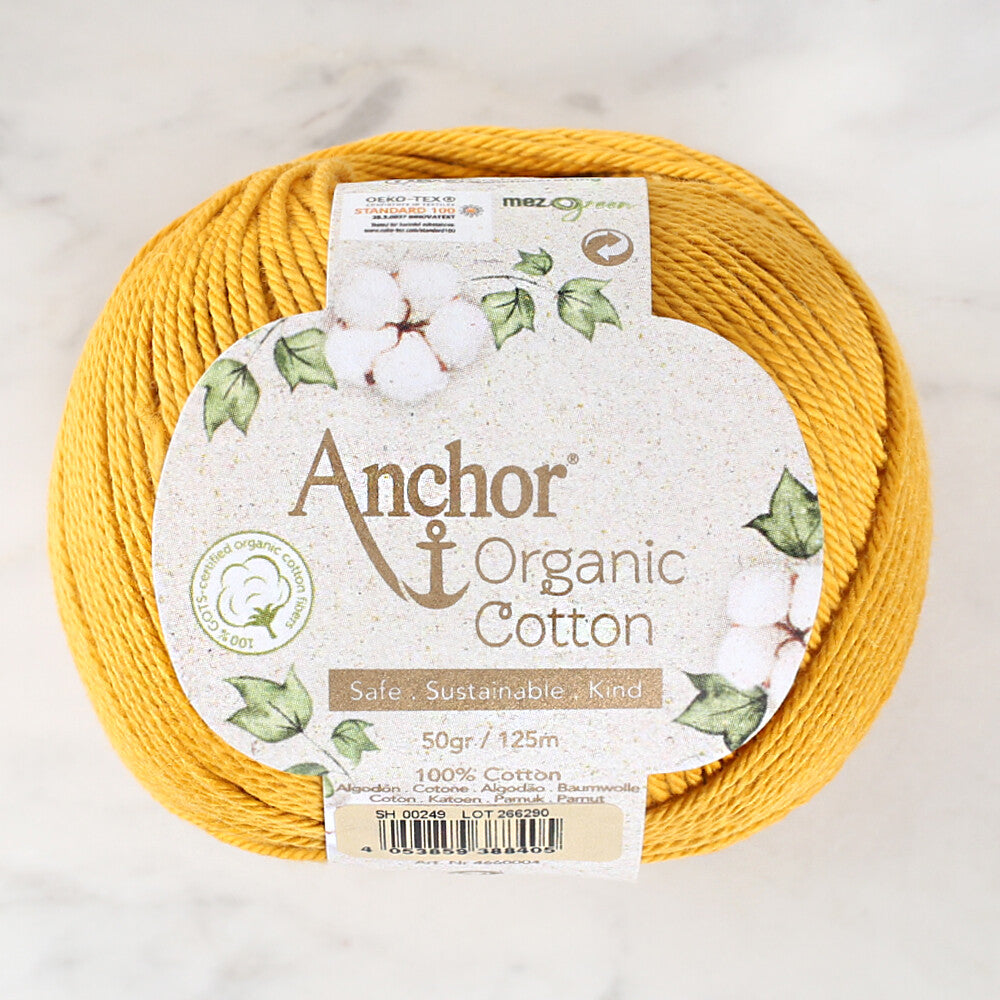 Anchor Organic Cotton Yarn, Mustard - SH 00249