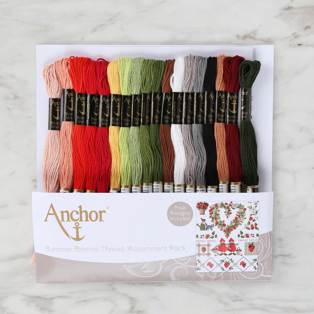 Anchor Stranded Cotton: Club Assortment, 18 Skeins (Free Design Included)