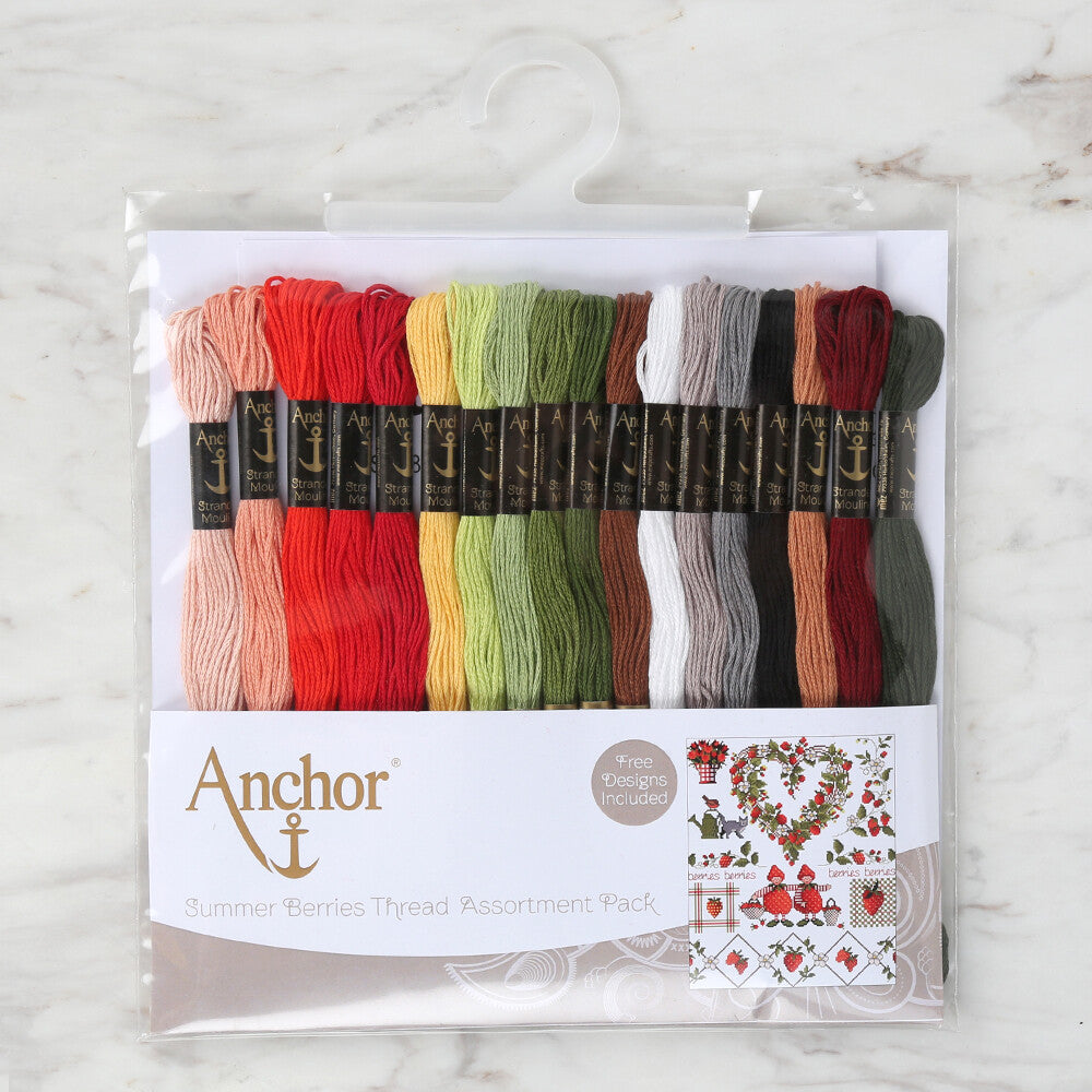 Anchor Stranded Cotton: Club Assortment, 18 Skeins (Free Design Included)