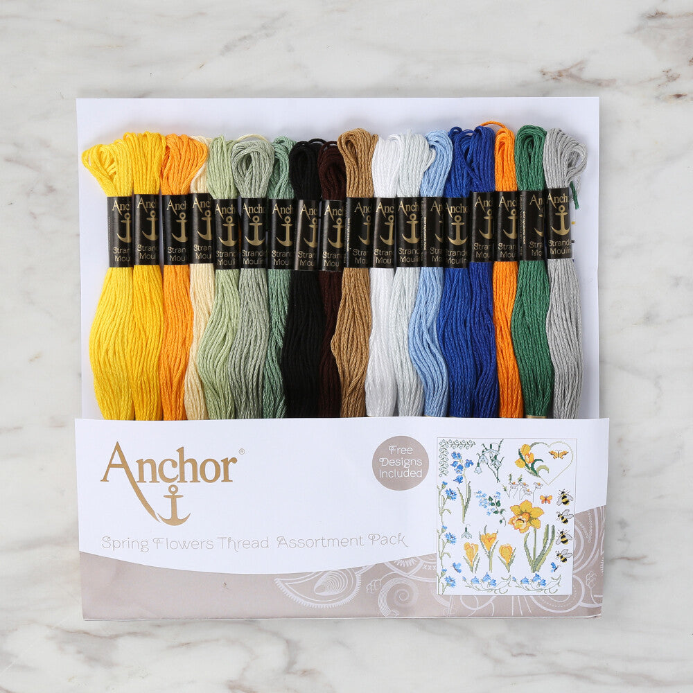 Anchor Stranded Cotton: Club Assortment, 18 Skeins (Free Design Included)