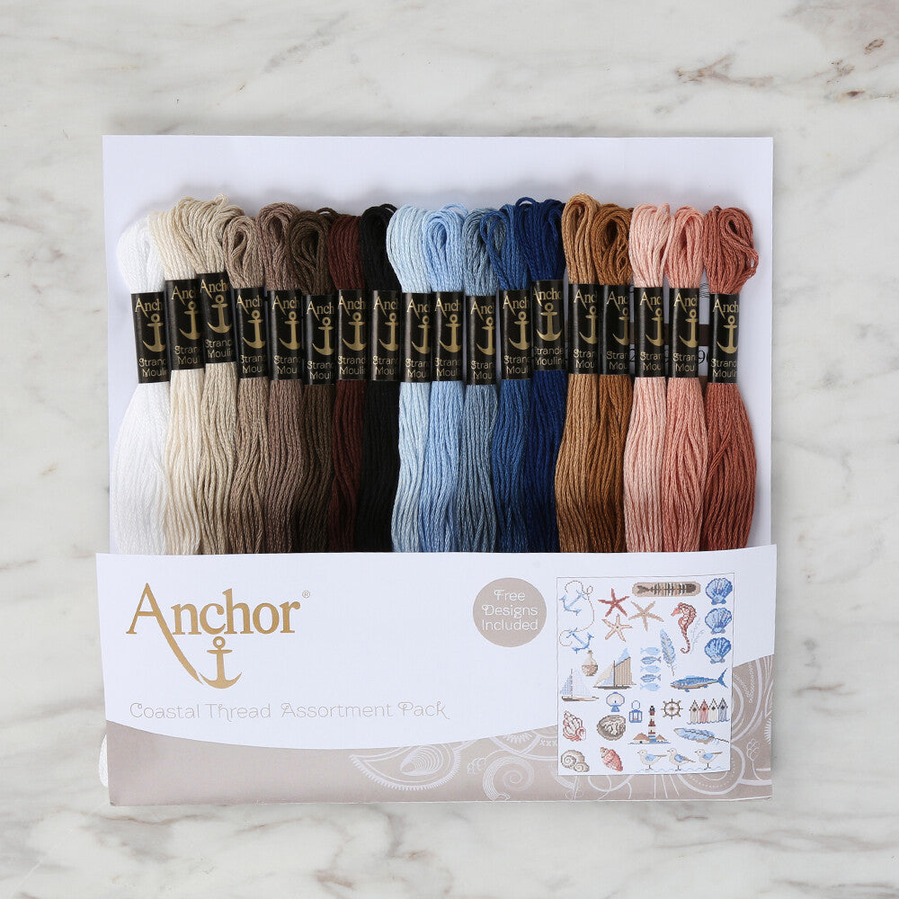 Anchor Stranded Cotton: Club Assortment, 18 Skeins (Free Design Included)