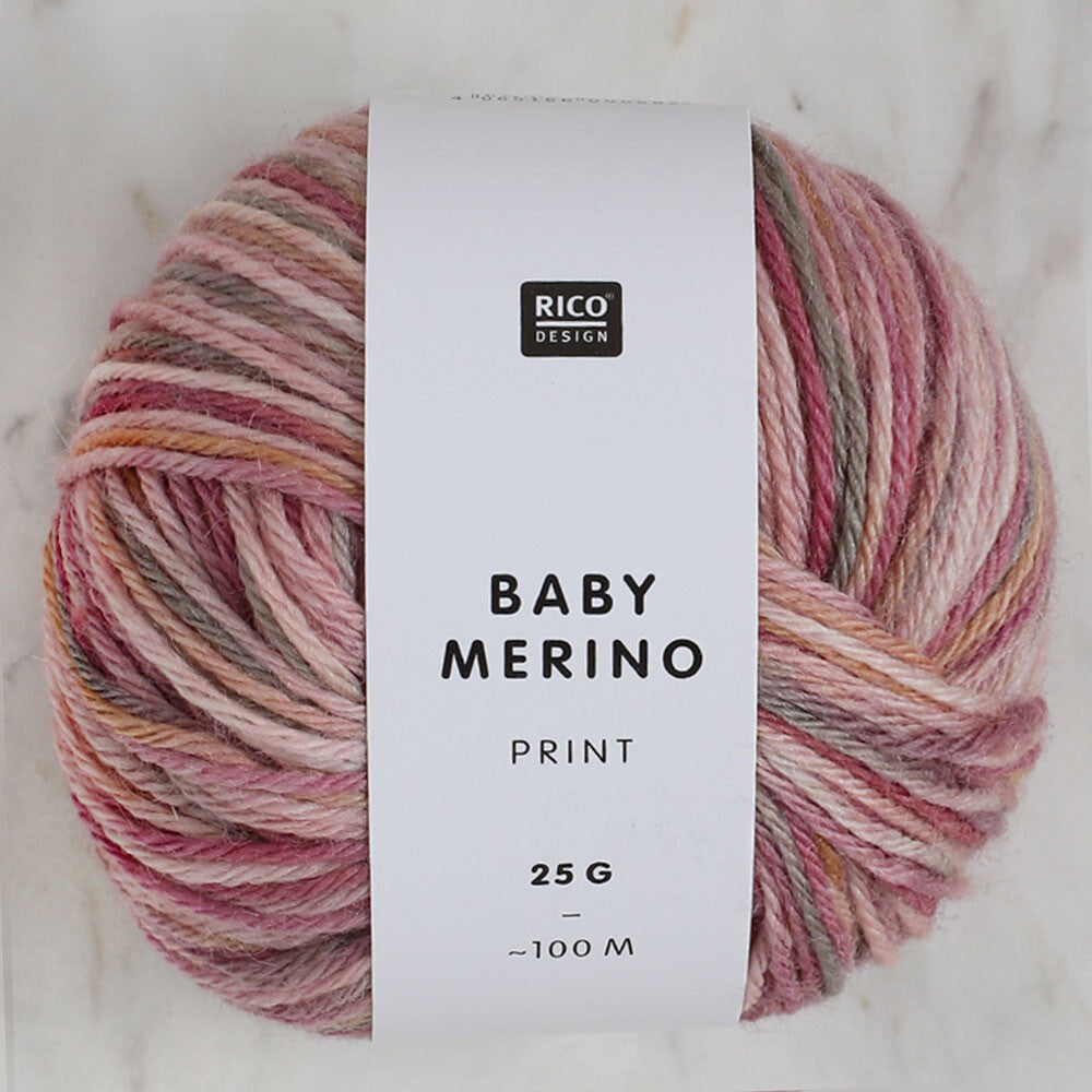 Baby Merino Print 25 gr Baby Yarn, Variegated - 005