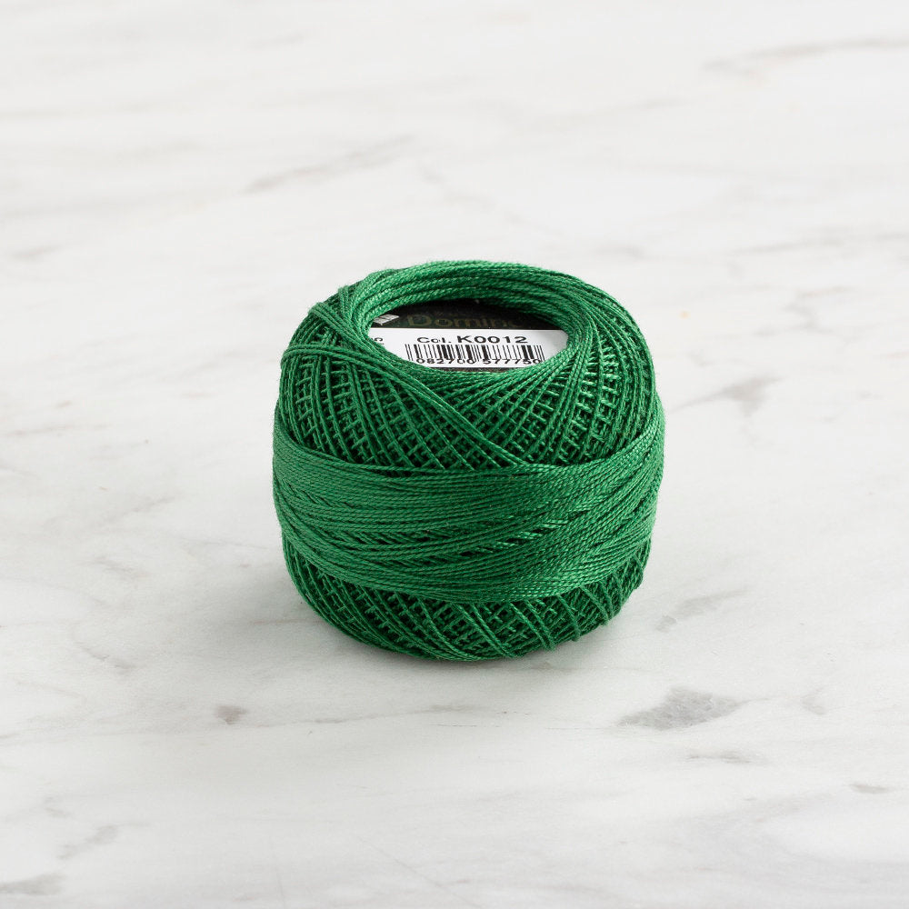 Domino Cotton Perle Size 12 Embroidery Thread (5 g), Green - 4590012-K0012