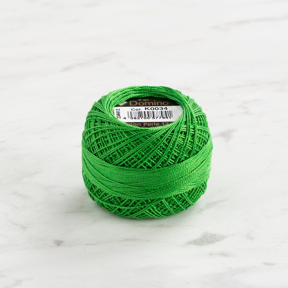 Domino Cotton Perle Size 12 Embroidery Thread (5 g), Green - 4590012-K0034