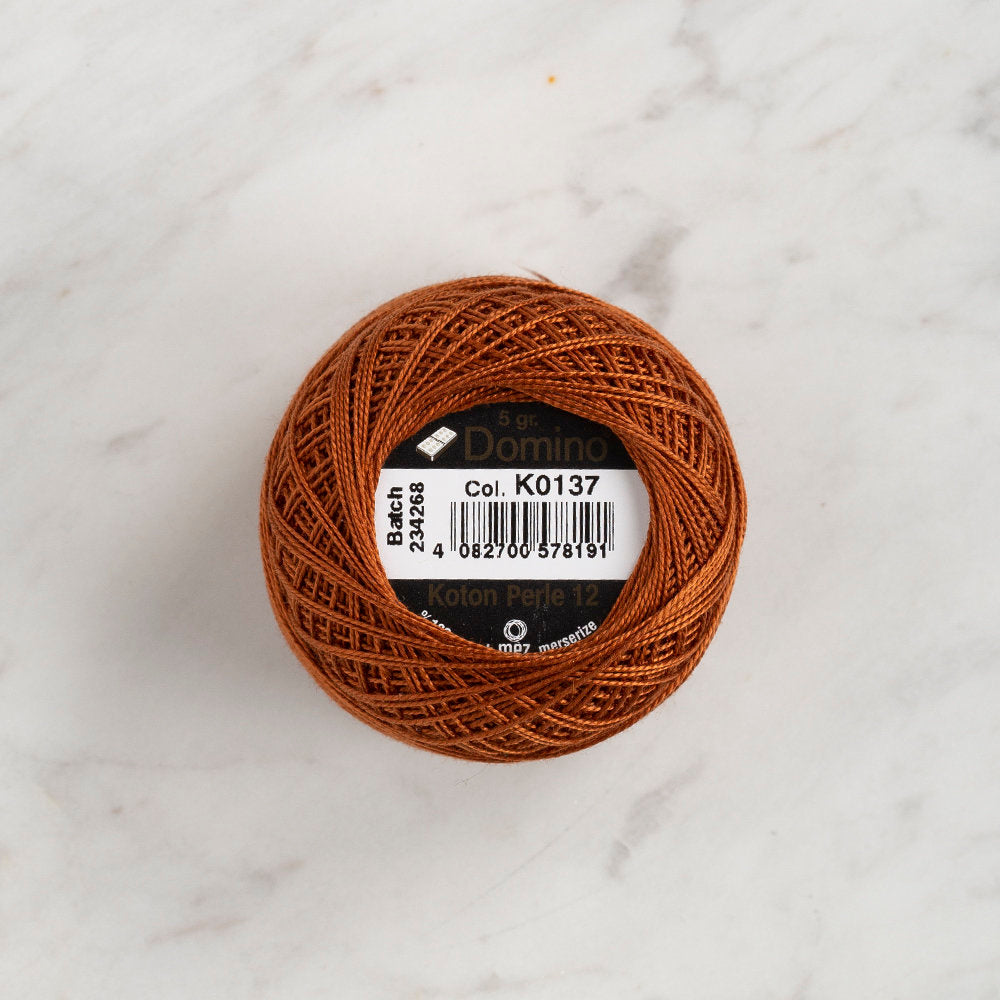 Domino Cotton Perle Size 12 Embroidery Thread (5 g), Brown - 4590012-K0137