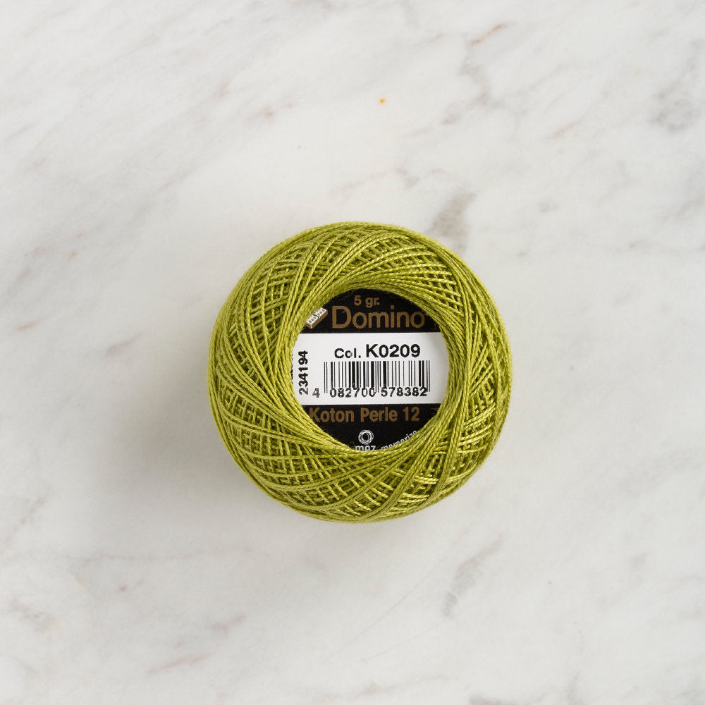 Domino Cotton Perle Size 12 Embroidery Thread (5 g), Green - 4590012-K0209