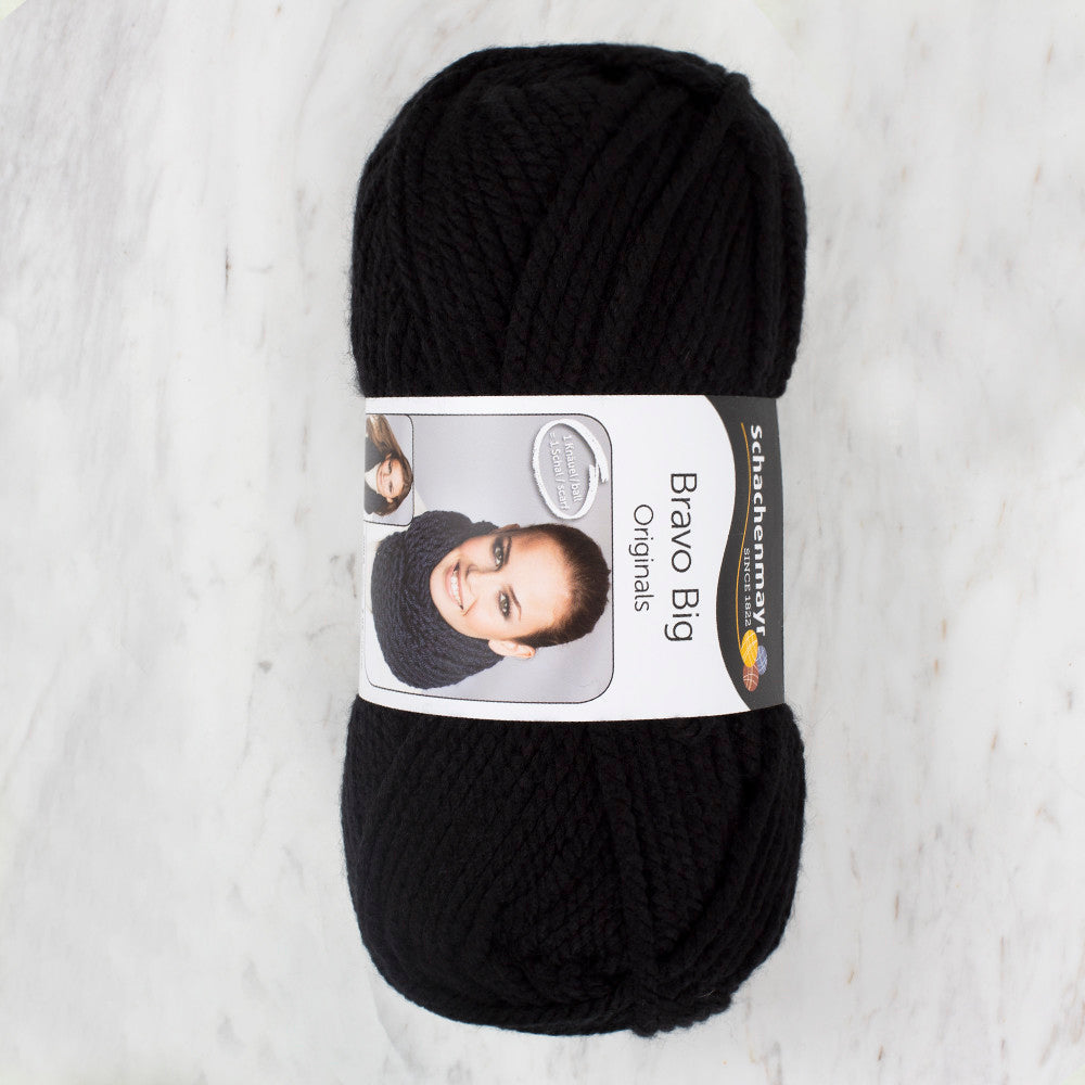 Schachenmayr Bravo Big Originas 200 gr Knitting Yarn, Black - 9807705 - 00199