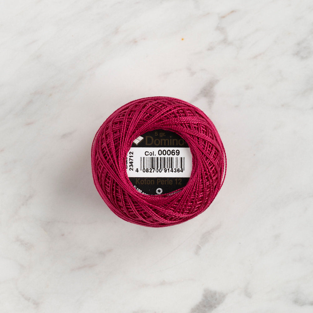 Domino Cotton Perle Size 12 Embroidery Thread (5 g), Plum - 4590012-69