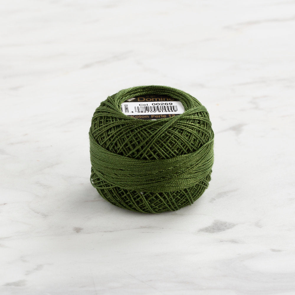 Domino Cotton Perle Size 12 Embroidery Thread (5 g), Green - 4590012-269