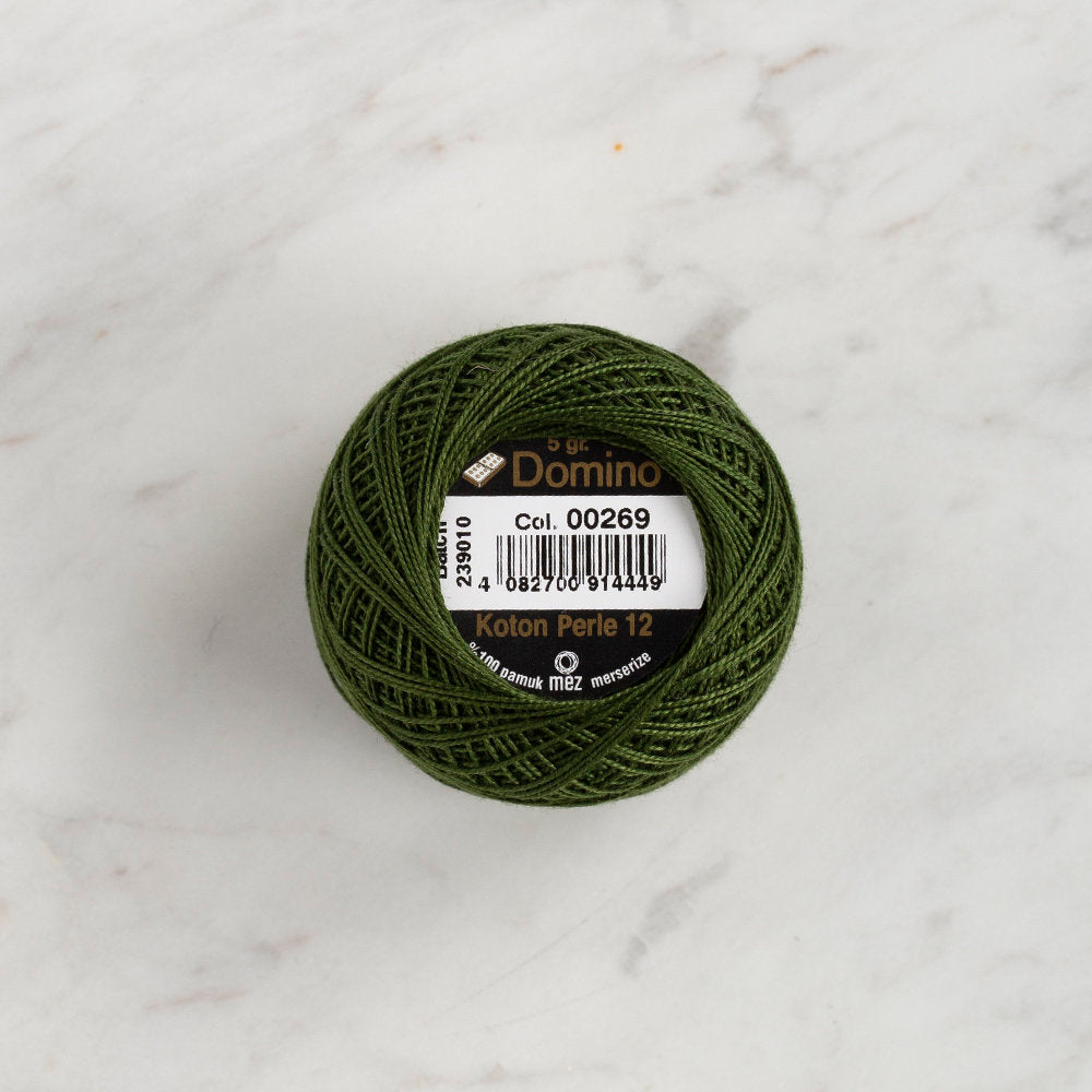 Domino Cotton Perle Size 12 Embroidery Thread (5 g), Green - 4590012-269