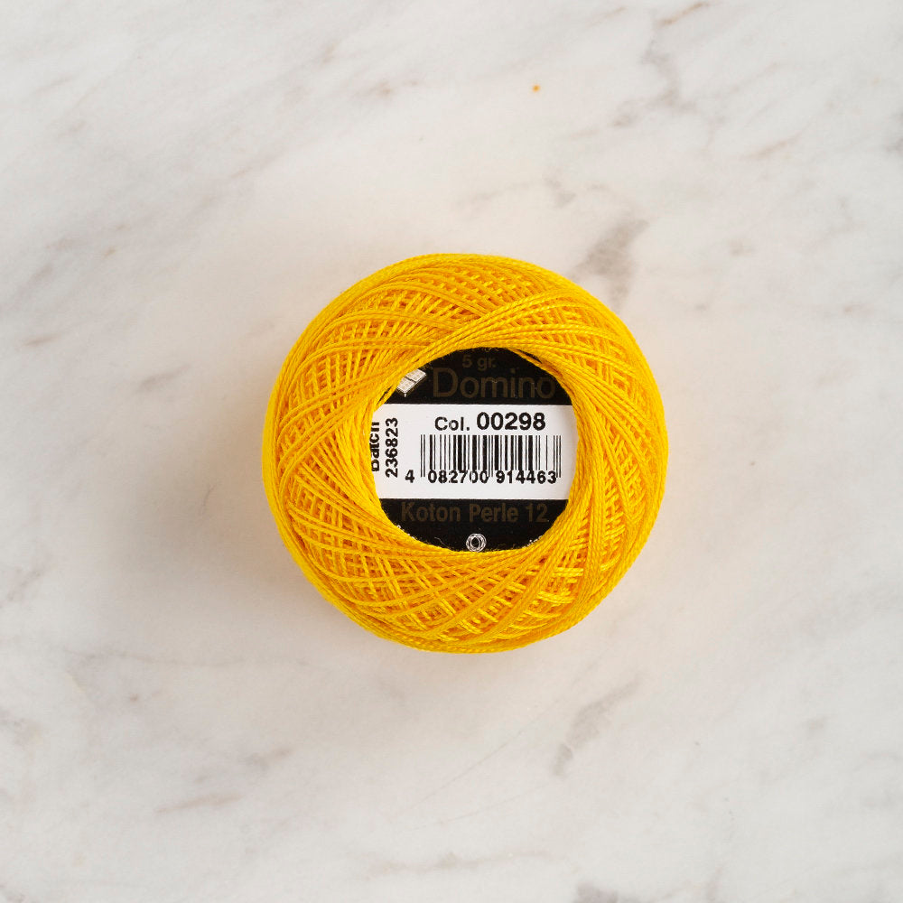 Domino Cotton Perle Size 12 Embroidery Thread (5 g), Yellow - 4590012-298