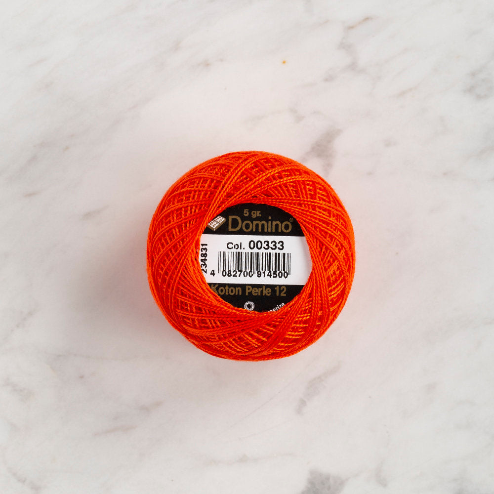 Domino Cotton Perle Size 12 Embroidery Thread (5 g), Orange - 4590012-333