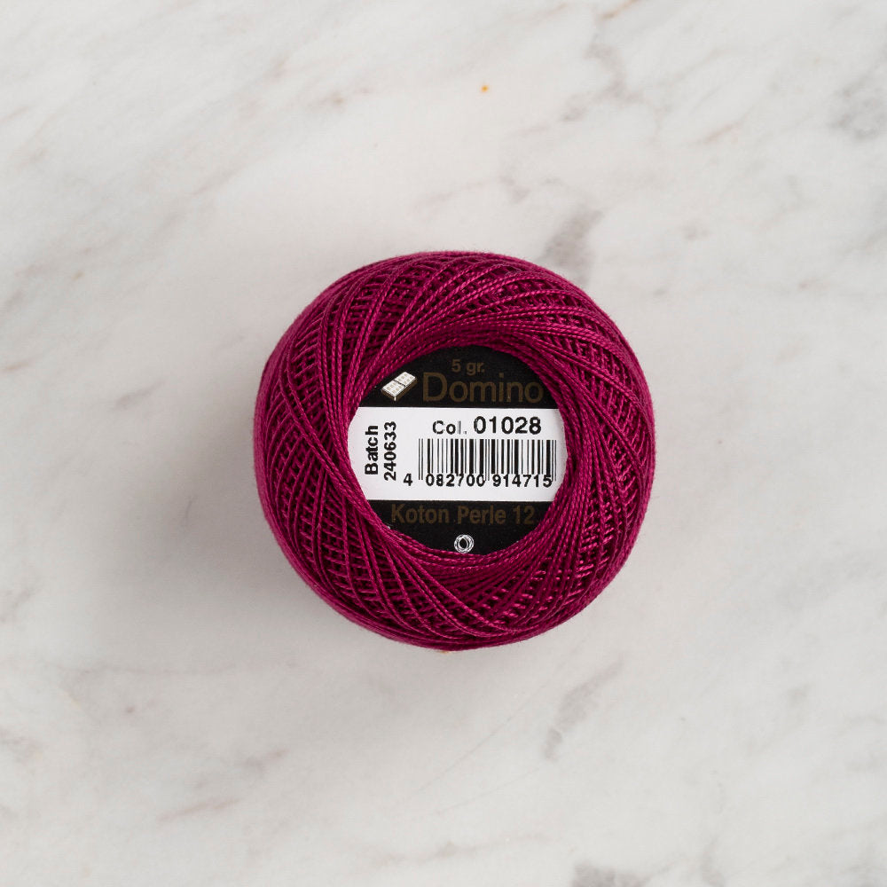 Domino Cotton Perle Size 12 Embroidery Thread (5 g), Plum - 4590012-1028