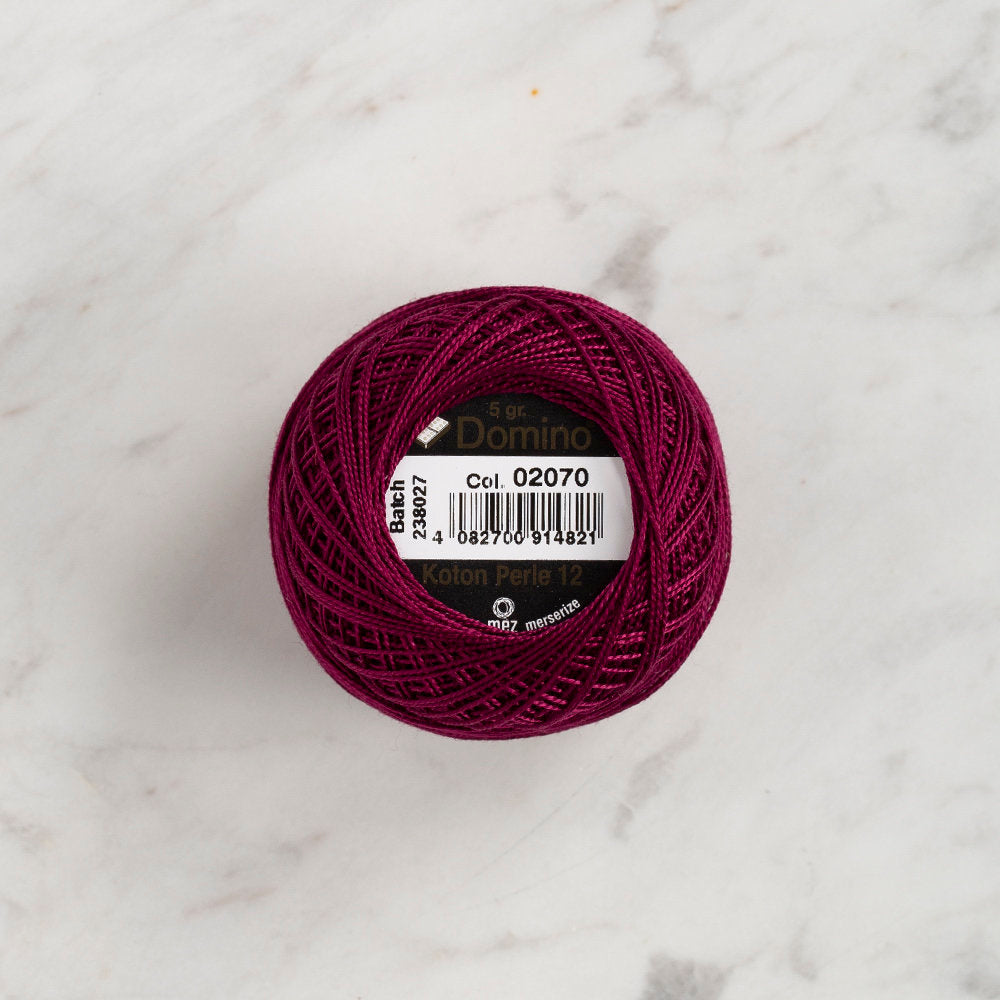 Domino Cotton Perle Size 12 Embroidery Thread (5 g), Plum - 4590012-2070