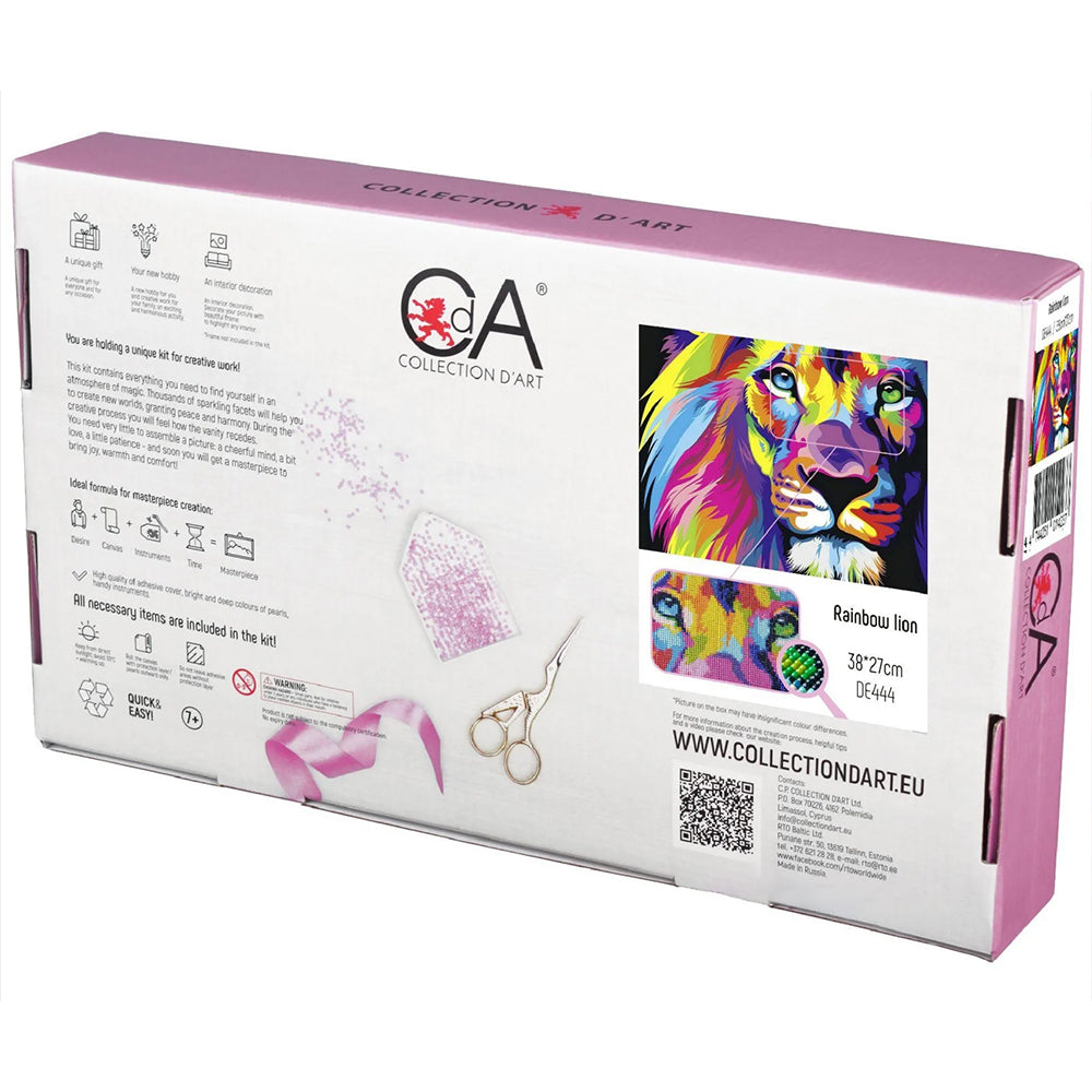 Collection D'Art Mosaic Kit - Rainbow Lion 40x30 - DE444