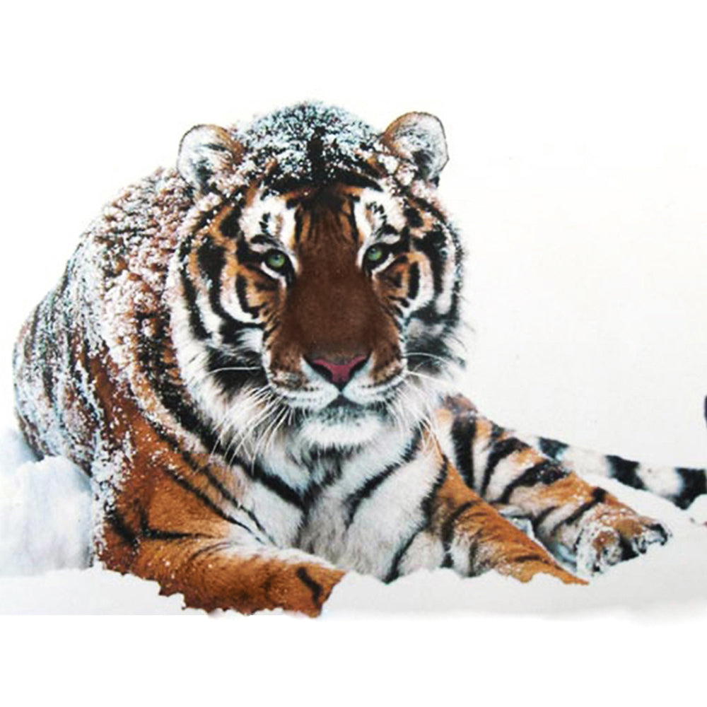 Collection D Art Tiger on The Snow 48x38 Mosaic Kit - DE451