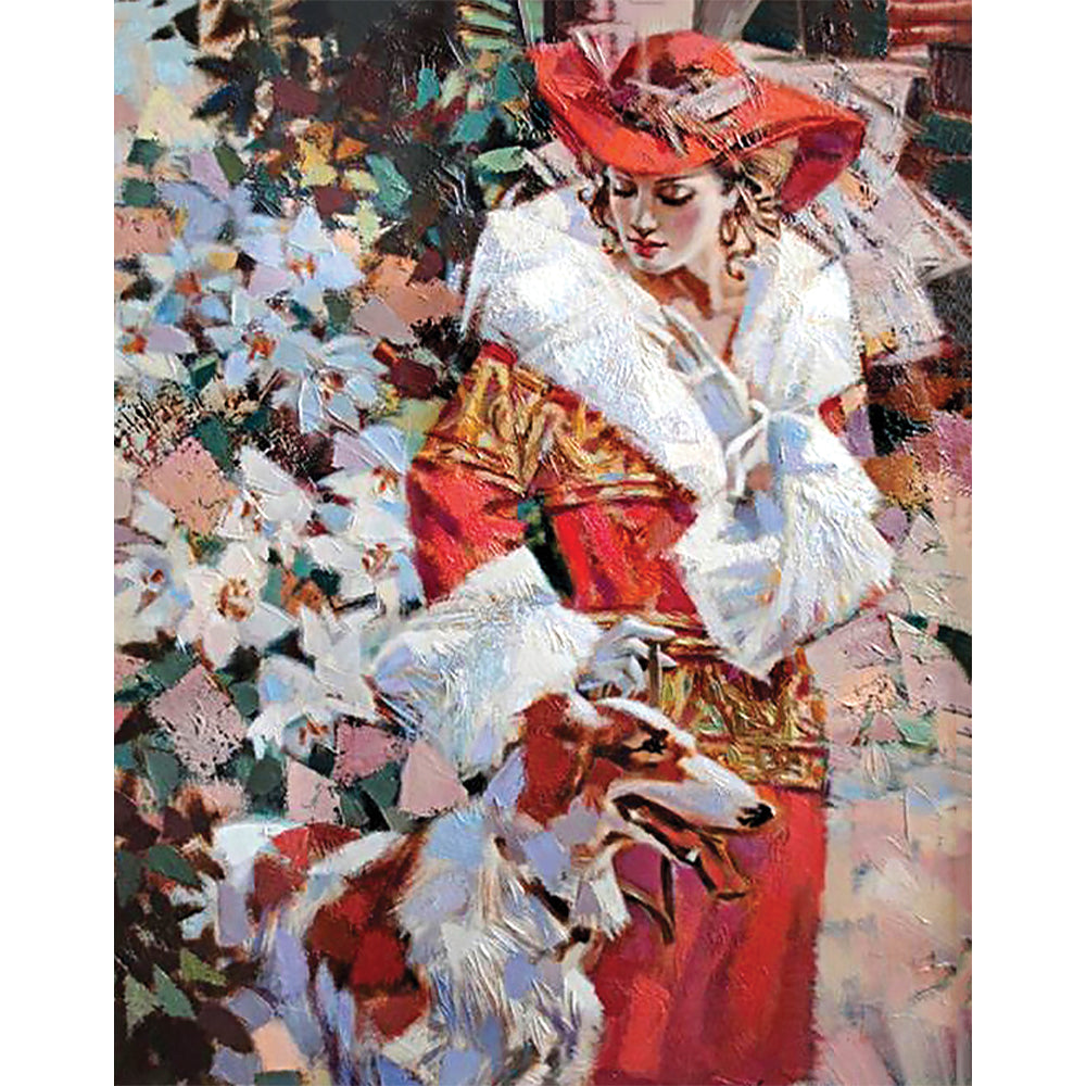 Collection D Art Lady With a Dog 48х38 Mosaic Kit - DE065