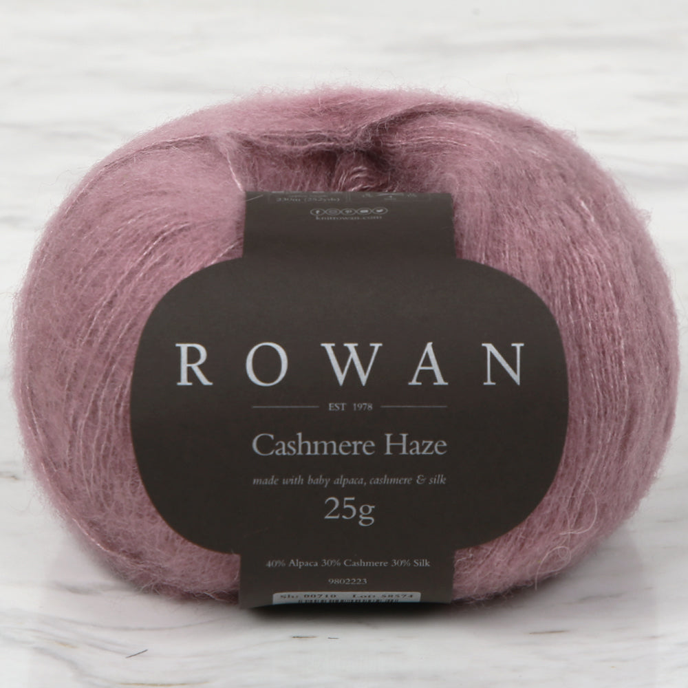 Rowan Cashmere Haze 25gr Hand Knitting Yarn, Dried rose - 00710