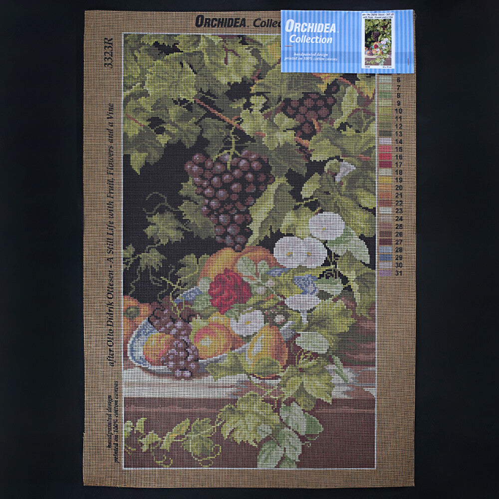 Orchidea 40x70 cm Otto Didrik Ottesen - Still Life With Fruits, Flowers And A Vine Printed Gobelin 3