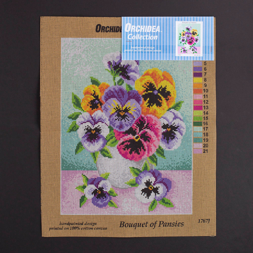 Orchidea 30x40cm Printed Gobelin, Bouquet of Pansies - 1767J