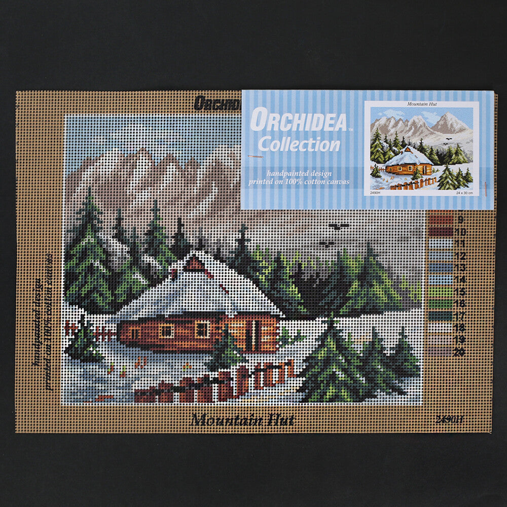 Orchidea 24x30 cm Mountain Hut Printed Gobelin 2490H