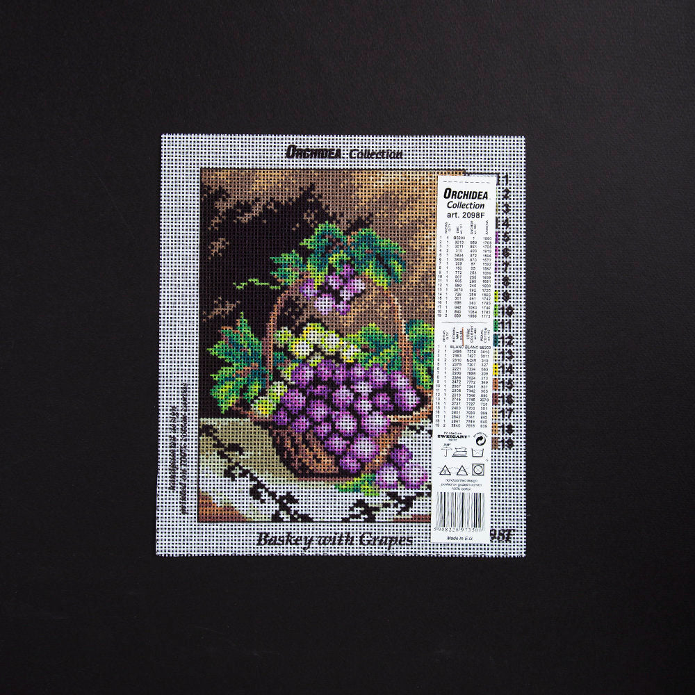 Orchidea 18x24cm Printed Gobelin, Basket with Grapes - 2098F