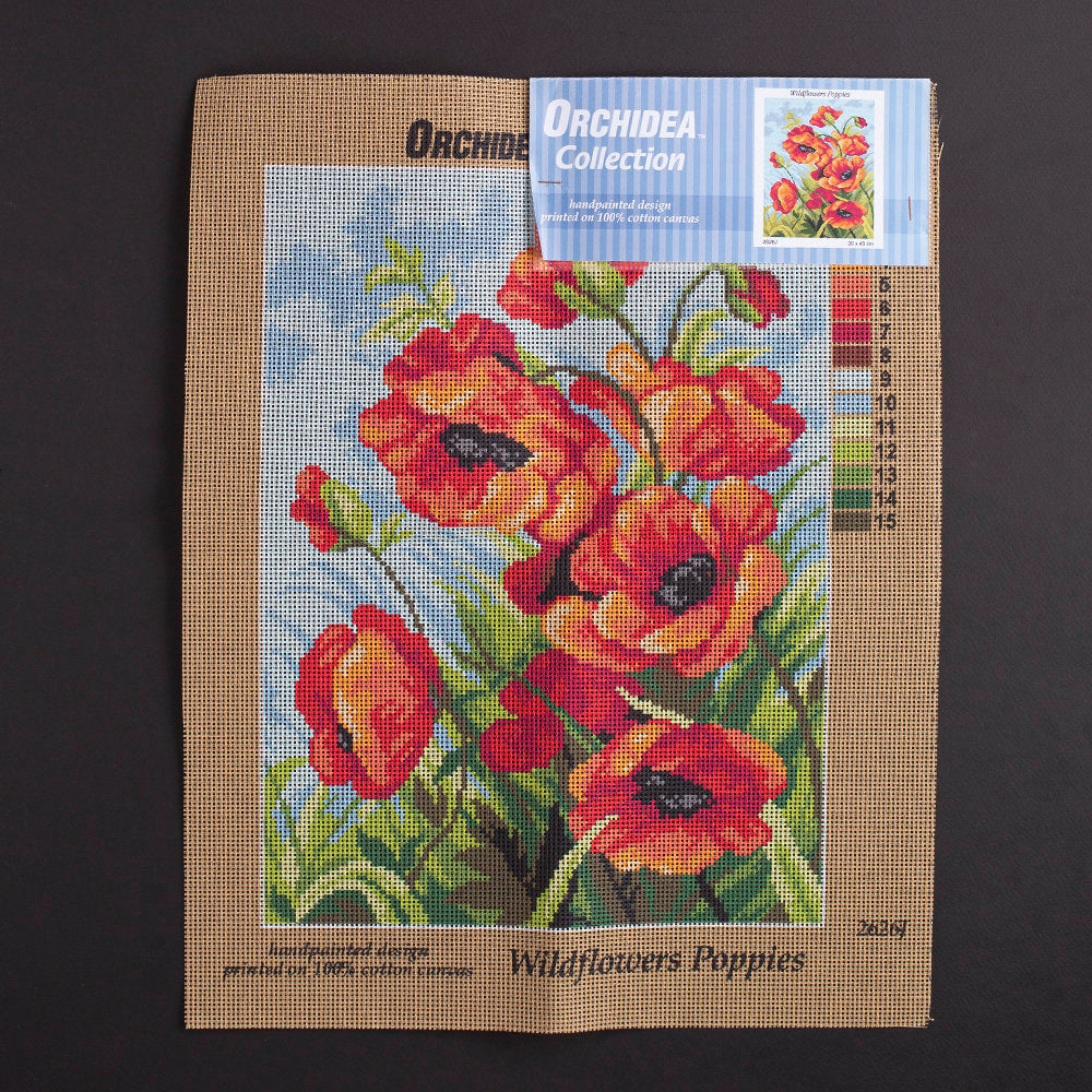 Orchidea 30x40cm Printed Gobelin, Wildflowers Poppies - 2626J