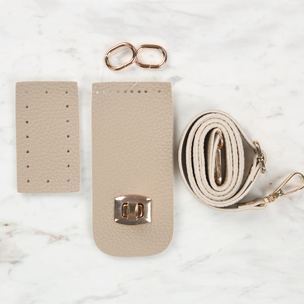 Knitted Base, Clip Phone Set 6.5x14 cm Beige BA-0058
