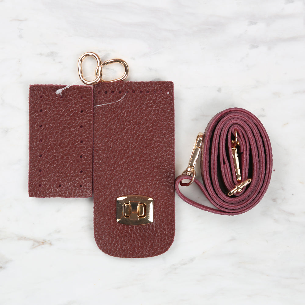 Knitted Base, Clip Phone Set 6.5x14 cm Claret Red BA-0058