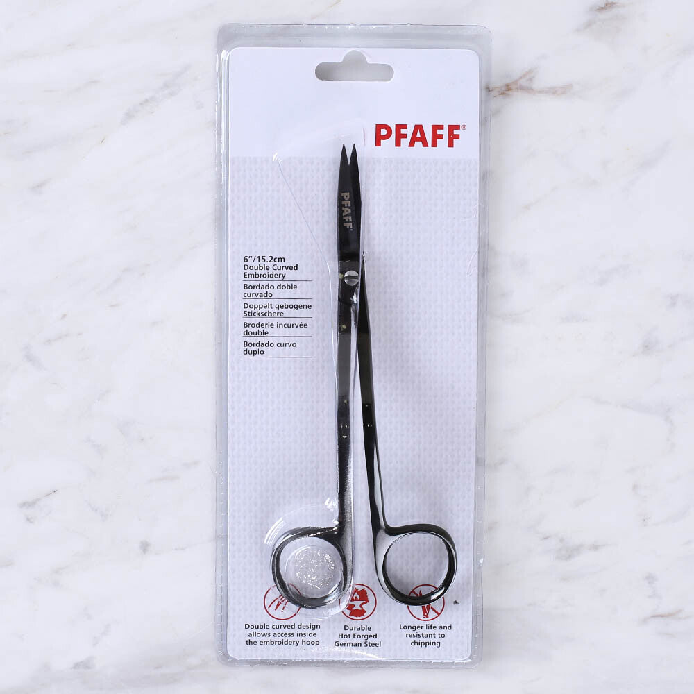 PFAFF Double Curved Embroidery Scissors 6 inch - Black
