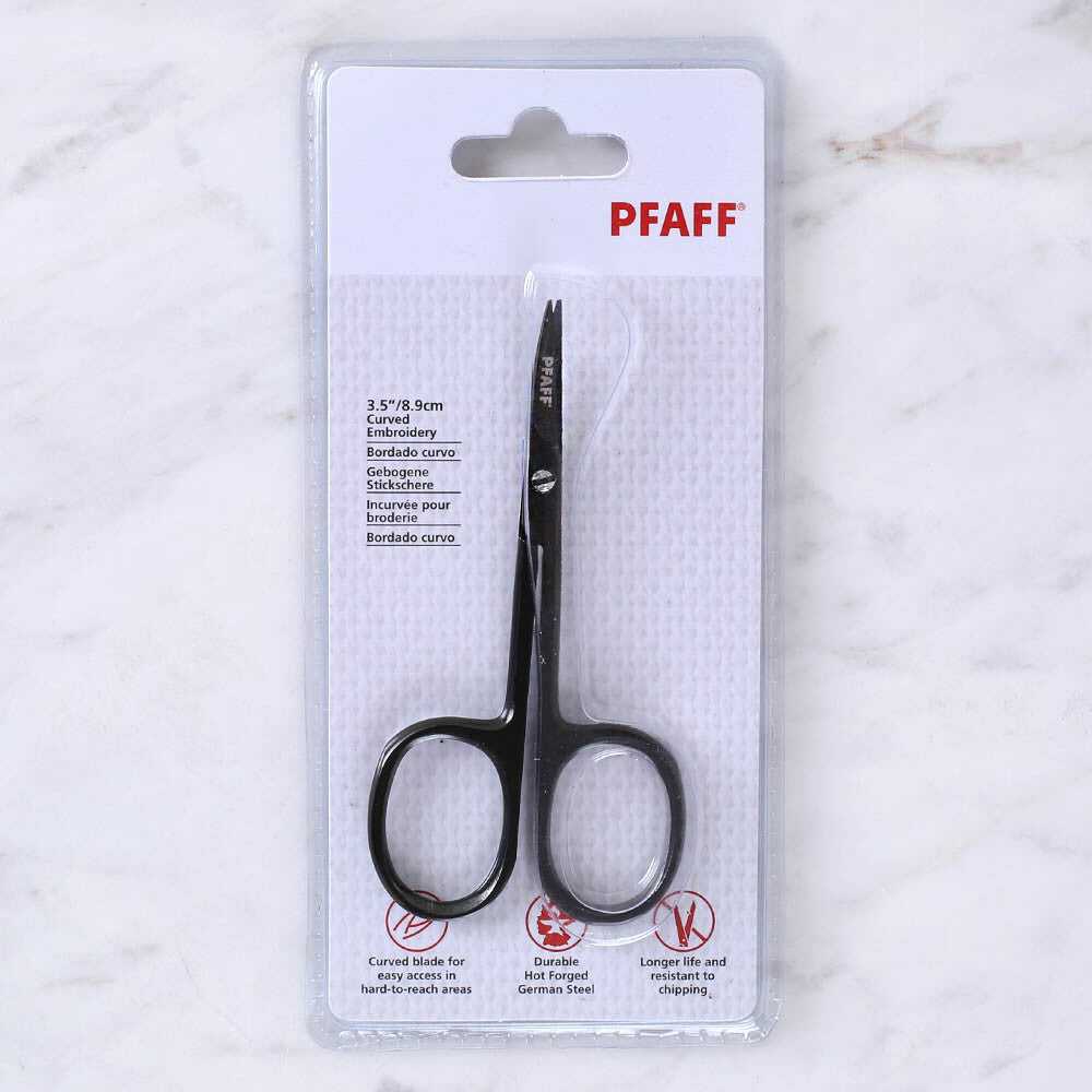 PFAFF Curved Tip Embroidery Scissors 3.5 inch - Black