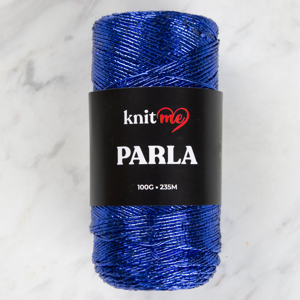 Knitme Parla Glitter Knitting Yarn - Saxe Blue
