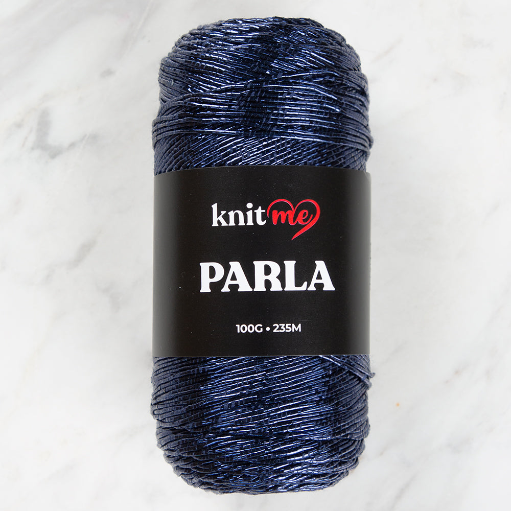 Knitme Parla Glitter Knitting Yarn - Navy Blue