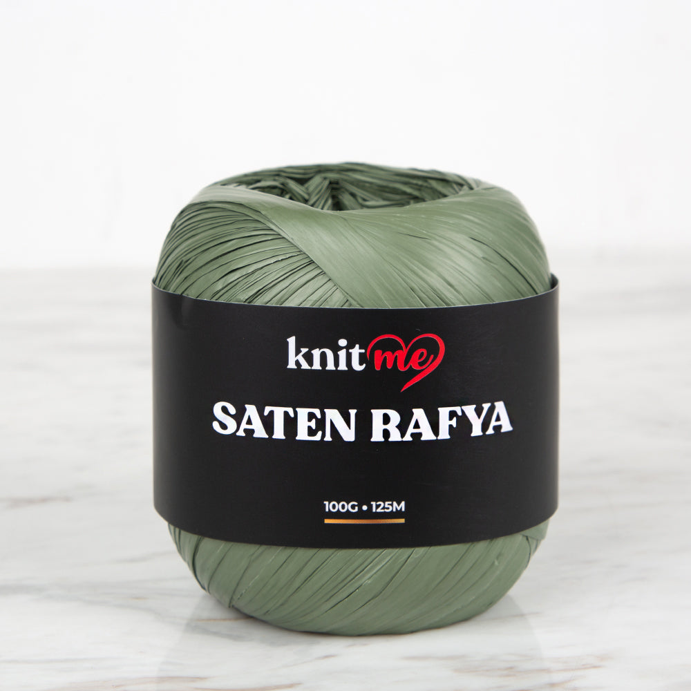Knitme Satin Raffia Yarn,Green- 6