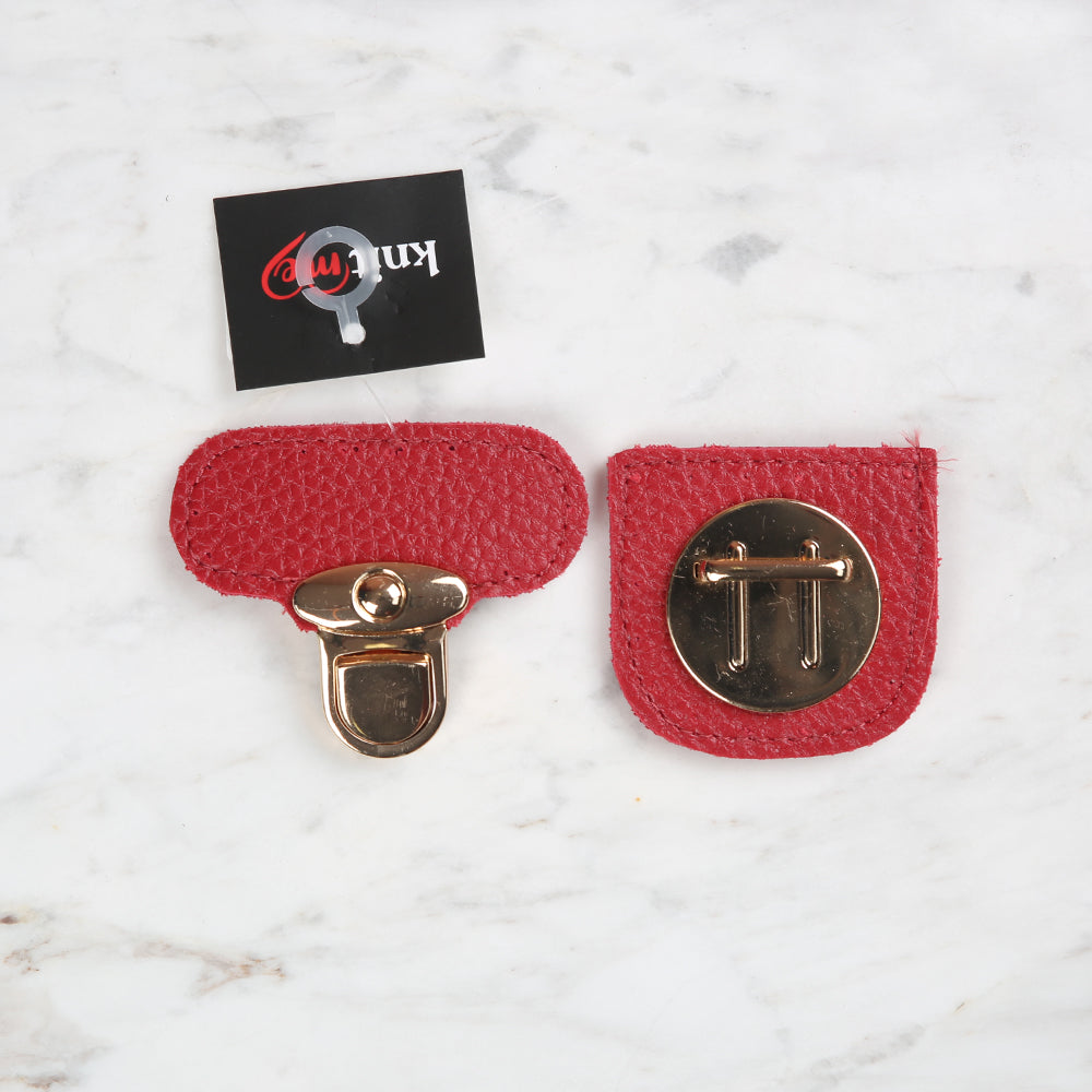 Knitme Stitched Lock 6x6 cm Red BA-0067
